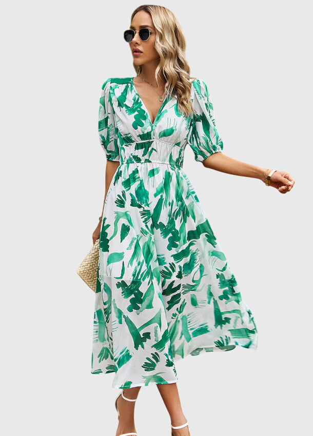 Annie | Flattering Floral Midi Dress