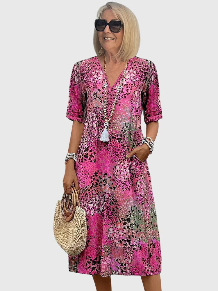 Annie | Elegant Floral Midi Dress