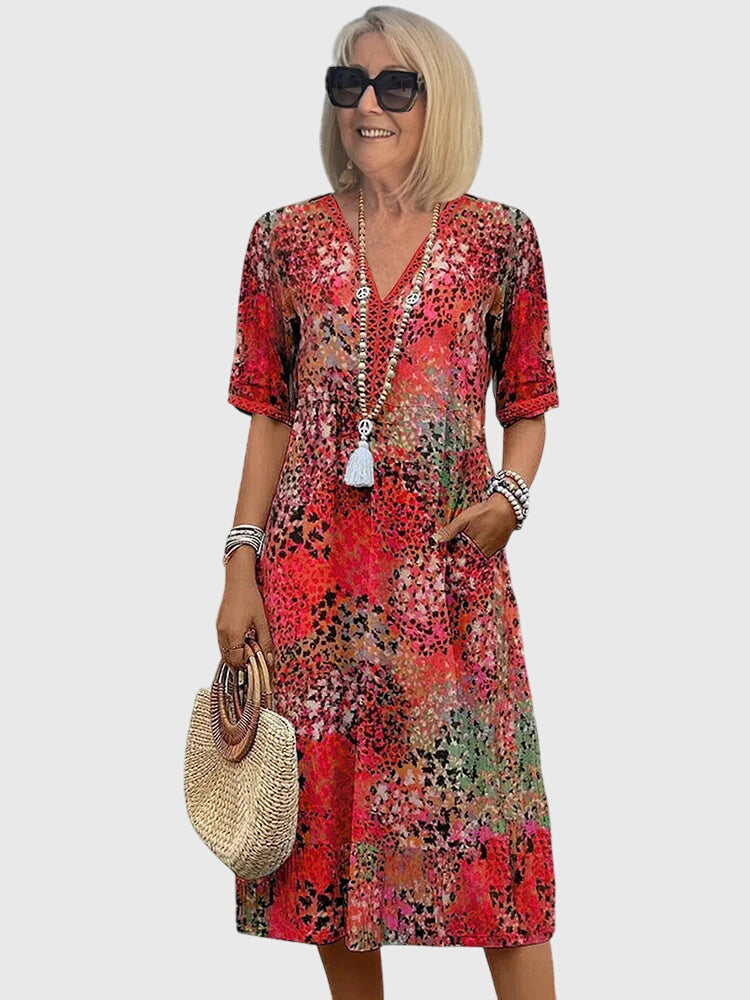 Annie | Elegant Floral Midi Dress
