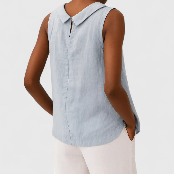 Annie | Elegant Top with Roll Collar