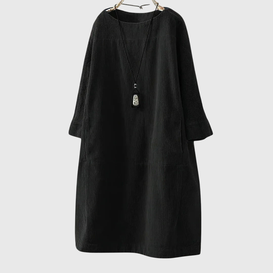 Annie | Relaxed Corduroy Midi Dress