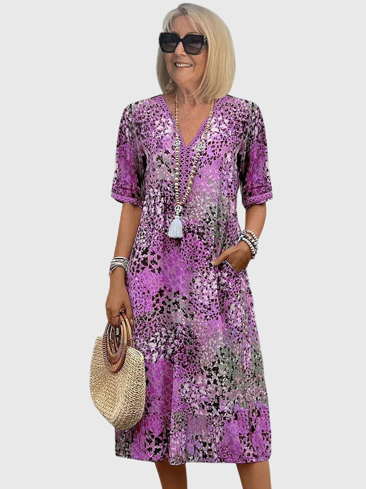 Annie | Elegant Floral Midi Dress