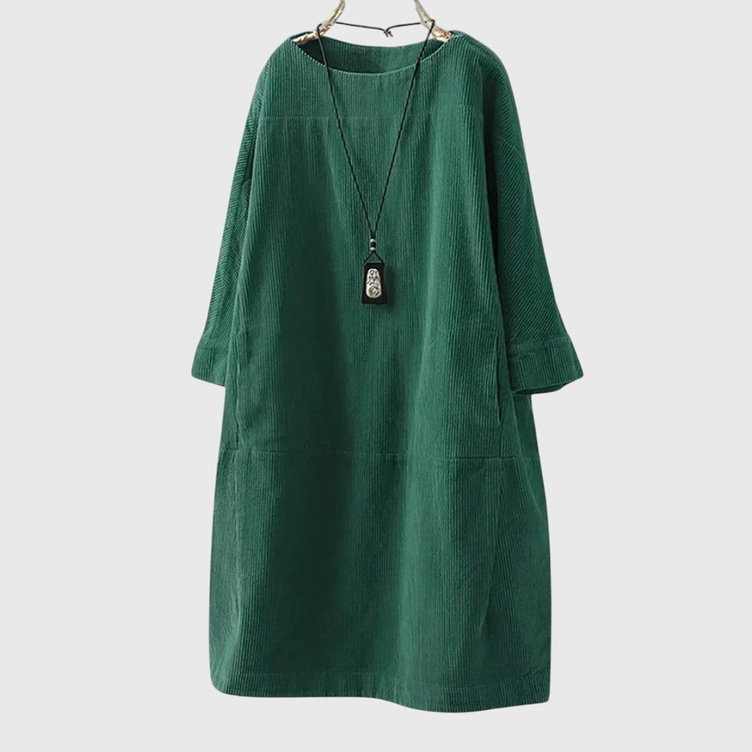 Annie | Relaxed Corduroy Midi Dress