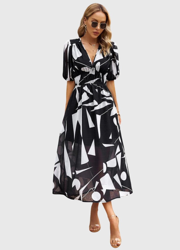 Annie | Flattering Floral Midi Dress