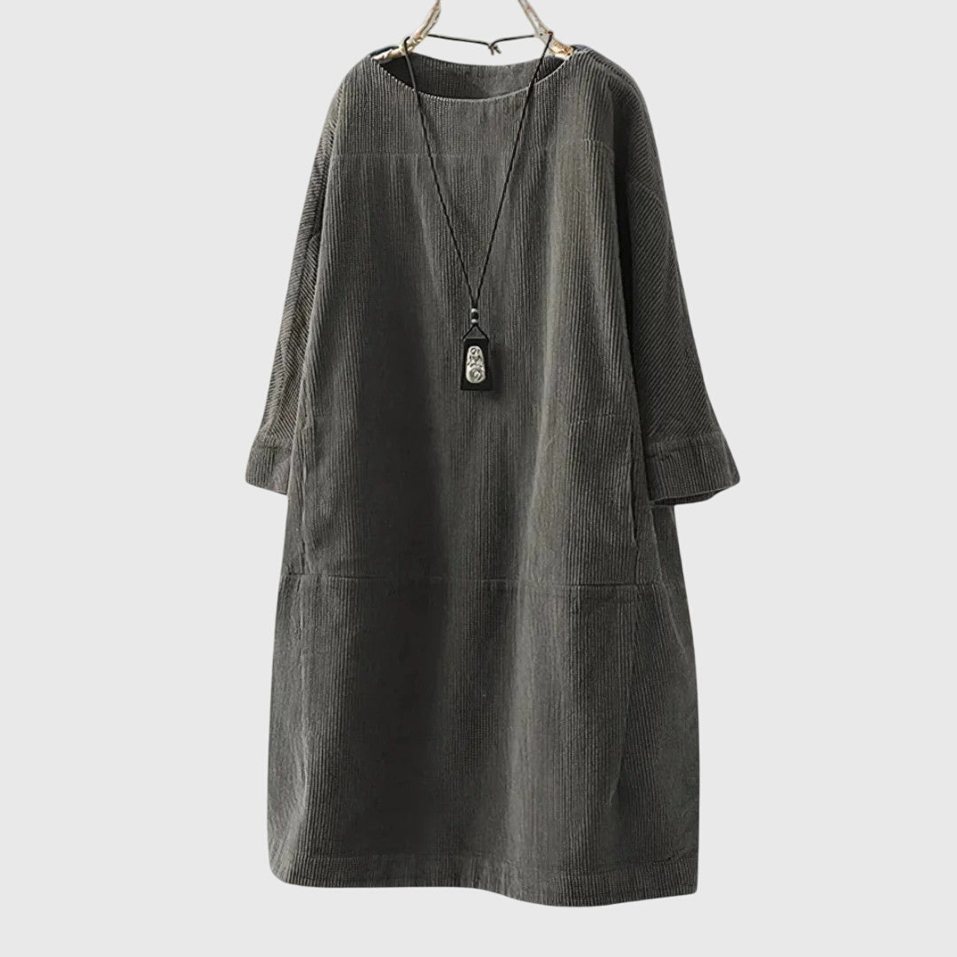 Annie | Relaxed Corduroy Midi Dress