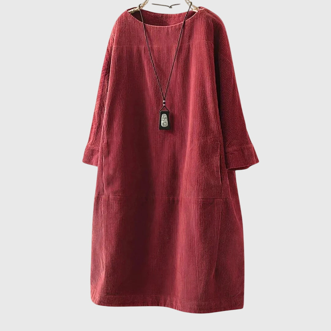 Annie | Relaxed Corduroy Midi Dress